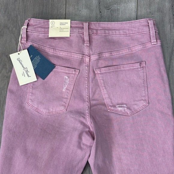 Women's Universal Thread 26 2 Regular Pants Jeans Denim Pink High Rise Skinny - Picture 6 of 12